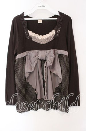 画像: axes femme / BIGリボンチュニック M ブラウン O-25-08-28-1025-AX-TO-OW-OS