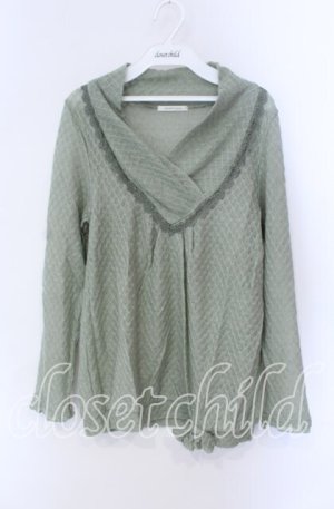 画像: axes femme / レース配色透かし編みニット M グリーン O-25-08-28-1004-AX-TO-OW-OS