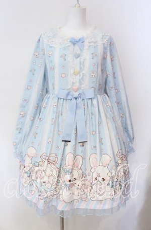 画像: To Alice / Pastel Baby Rabbitワンピース M サックス O-25-08-28-006-LO-SK-OW-OS