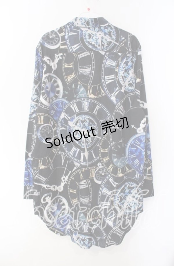 画像2: Wrouge / POCKET WATCHリボン付きシャツ F ブラック O-25-08-28-009-LO-BL-OW-OS (2)