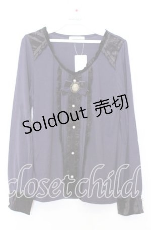 画像: axes femme / ブローチ付きベロア使いプルオーバー M パープル O-25-08-29-001-AX-TO-OW-OS