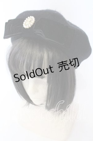画像: m petit by misako / AMモチーフリボンベレー  クロ O-25-08-29-047-LO-AC-YM-OS
