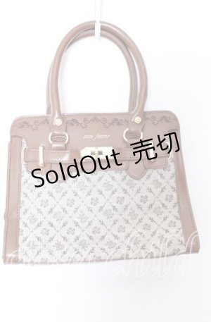 画像: axes femme / 異素材コンビ2WAYバッグ  グレーｘブラウン O-25-08-29-055-AX-BG-YM-ZT511