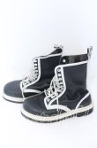 画像2: Dr.Martens （Getta Grip） / Pierre 10ホールブーツ 約22.5-23cm ブラックｘホワイト O-25-08-29-059-PU-SH-YM-ZT-K001 (2)