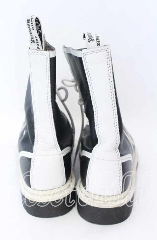 画像3: Dr.Martens （Getta Grip） / Pierre 10ホールブーツ 約22.5-23cm ブラックｘホワイト O-25-08-29-059-PU-SH-YM-ZT-K001 (3)