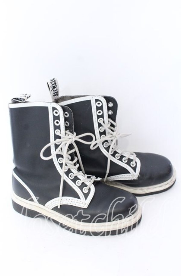 画像4: Dr.Martens （Getta Grip） / Pierre 10ホールブーツ 約22.5-23cm ブラックｘホワイト O-25-08-29-059-PU-SH-YM-ZT-K001 (4)