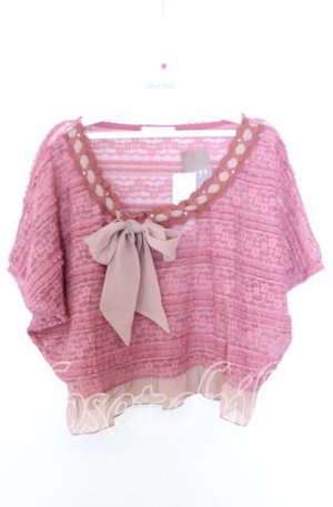 画像: axes femme / 総レースショート丈プルオーバー M ピンク O-25-08-29-007-AX-TO-OW-OS