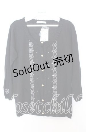 画像: axes femme / 縦ラメ刺繍入りカーディガン M クロ O-25-08-29-011-AX-TO-OW-OS