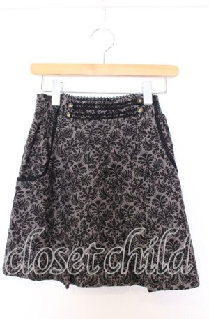 画像: axes femme / ダマスク柄台形スカート M クロ O-25-08-29-020-AX-SK-OW-OS