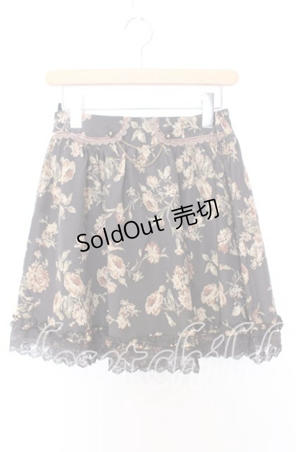 画像1: axes femme / アンティーク花柄スカート M クロ O-25-08-29-023-AX-SK-OW-ZT272 (1)