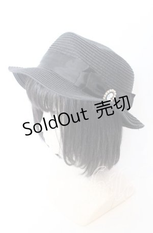 画像: m petit by misako / ストローハット  クロ O-25-08-29-027-LO-AC-YM-ZT500