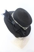 画像2: axes femme POETIQUE / リボン巻きカンカン帽  クロ O-25-08-29-030-AX-AC-YM-ZT500 (2)