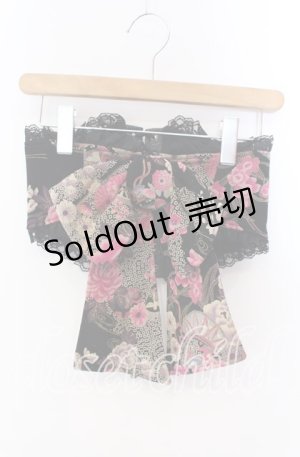 画像: Qutie Frash / ちりめんリボン帯コルセット  ブラック O-25-08-30-044-QU-TO-OW-OS