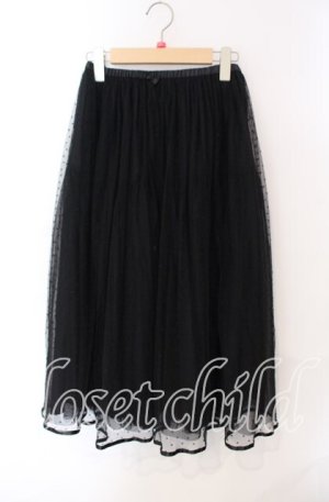 画像: Franche Lippee / ドットチュールスカート M クロ O-25-08-30-045-LO-SK-OW-ZT0904M