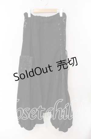 画像: Qutie Frash / レースアップサルエルパンツ  ブラック O-25-08-30-047-QU-PA-OW-OS