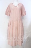 画像1: PINK HOUSE / 刺繍入りチェックロングワンピース  ピンク O-25-08-30-005-LO-OP-OW-OS (1)