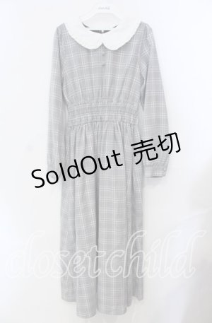 画像: Ank Rouge / 丸襟グレンチェックワンピース M グレー O-25-08-30-053-CA-OP-OW-ZT1014U