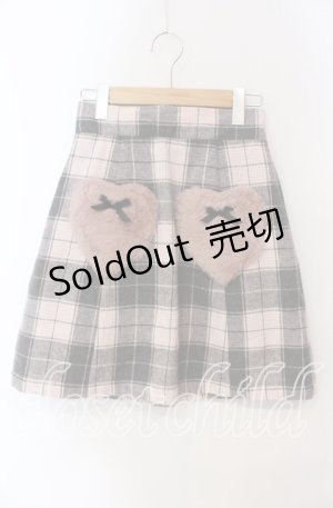 画像: Ank Rouge / ハートポケット台形スカート M ピンク×グレー O-25-08-30-062-CA-SK-OW-OS