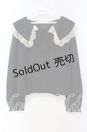画像: evelyn / 襟レースブラウス F クロ O-25-08-30-065-LO-BL-OW-OS