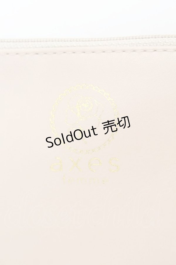 画像2: axes femme / ポーチ  ベージュ O-25-08-30-1010-AX-ZA-OW-ZT511 (2)