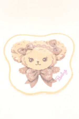 画像: BABY,THE STARS SHINE BRIGHT / くまくみゃちゃんのおかおタオルハンカチ  シロ×ミルクティ O-25-08-30-1029-BA-ZA-IG-OS