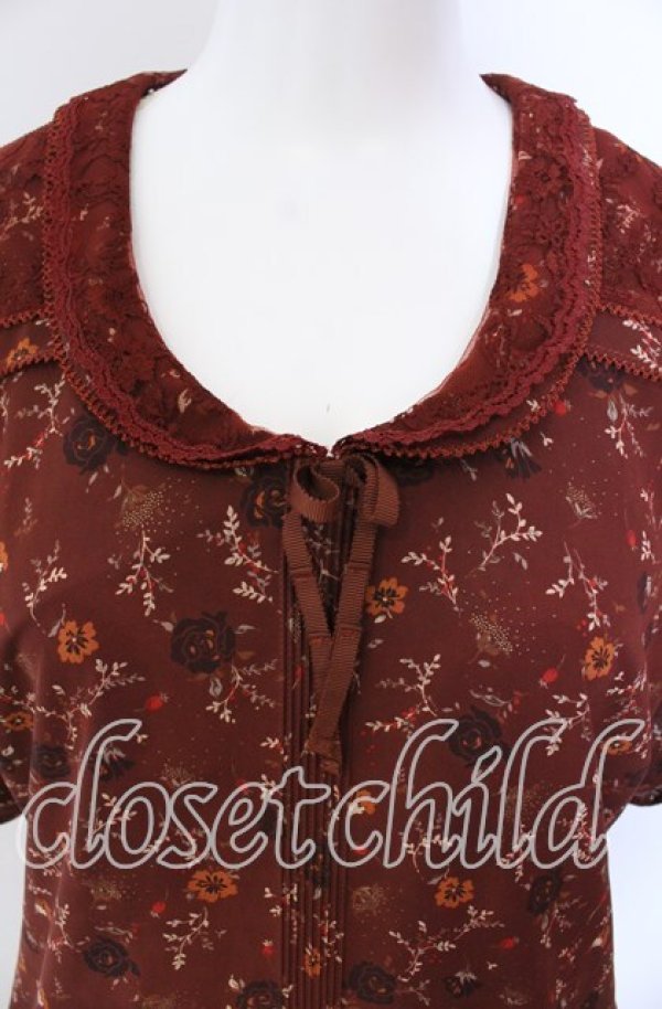 画像2: PINK HOUSE / プチリボン使い花柄ワンピース  アカ O-25-08-30-006-LO-OP-OW-ZT078 (2)