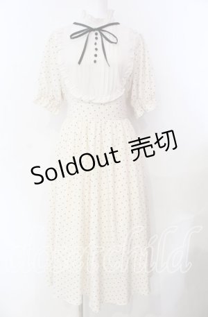 画像: m petit by misako / 梨地水玉切り替えワンピース M アイボリー O-25-08-30-007-LO-OP-OW-OS