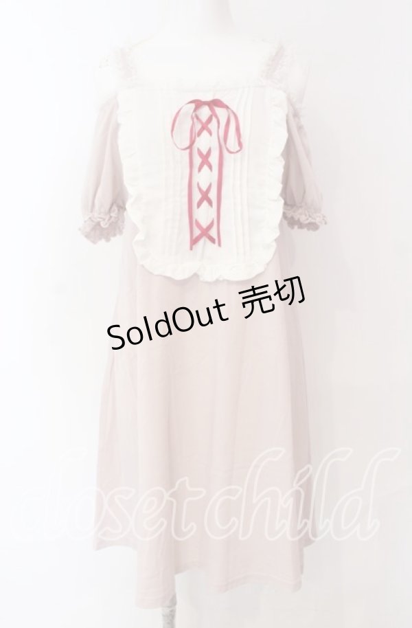 画像1: Ank Rouge / ヨークスピンドルオフショルカットワンピース M ピンク O-25-08-30-081-CA-OP-OW-ZT069 (1)