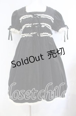 画像: metamorphose / 別珍袖付ジャンパースカート  クロ O-25-08-30-008-ME-OP-OW-OS