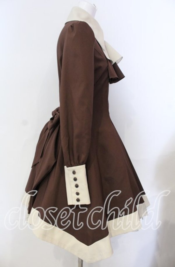 画像3: ATELIER BOZ / シャノイアワンピース  ブラウン×ベージュ O-25-08-30-009-EL-OP-OW-ZS (3)