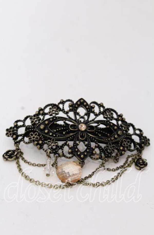 画像1: axes femme / ドロップクリスタルバレッタ  アンティークゴールド O-25-08-31-056-AX-AC-OW-ZT488-F006 (1)