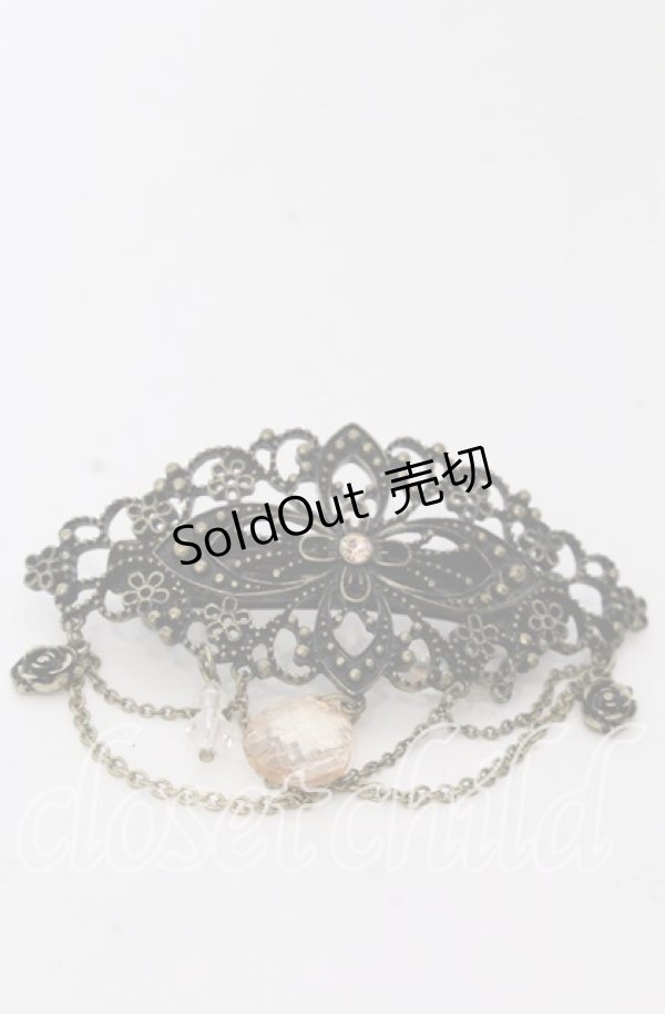 画像1: axes femme / ドロップクリスタルバレッタ  アンティークゴールド O-25-08-31-056-AX-AC-OW-ZT488-F006 (1)