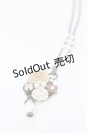 画像: hanakabeads / ミルクティーコラージュのpetitネックレス  アイボリー O-25-08-31-069-LO-AC-OW-OS