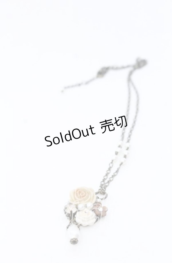 画像2: hanakabeads / ミルクティーコラージュのpetitネックレス  アイボリー O-25-08-31-069-LO-AC-OW-OS (2)