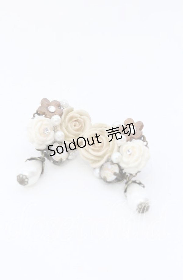 画像1: hanakabeads / ミルクティーコラージュのピアス  アイボリー O-25-08-31-070-LO-AC-OW-OS (1)