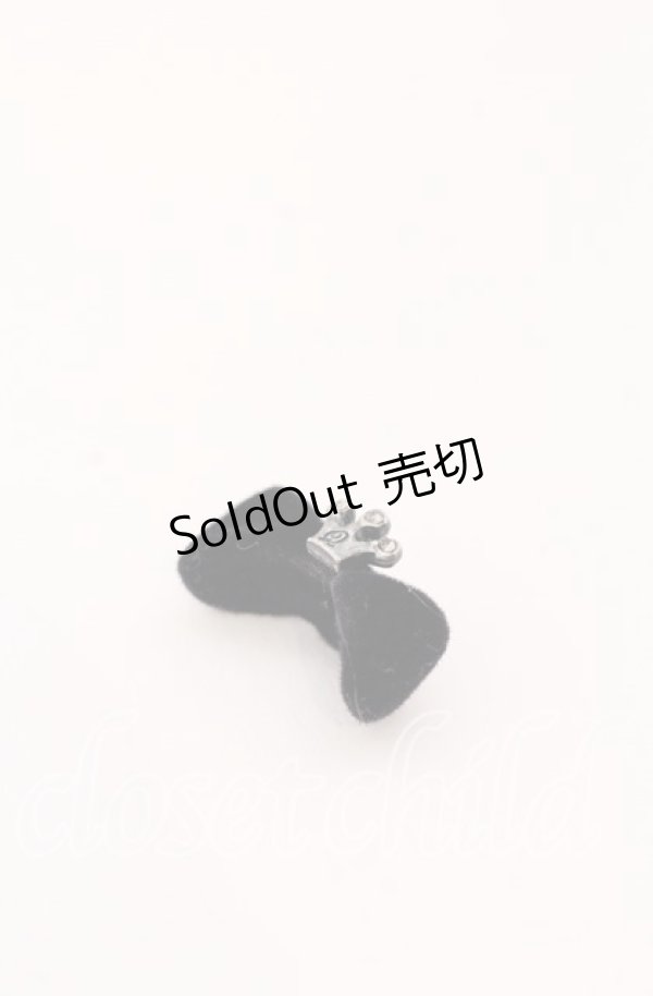 画像1: Q-pot. / ベロアリボンチャーム  クロ O-25-08-31-072-QP-ZA-OW-OS (1)