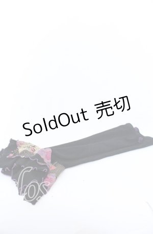 画像: Qutie Frash / 和柄切替チャイナボタンアームカバー  ブラック O-25-08-31-074-QU-ZA-OW-ZT487-F002
