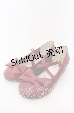 画像: axes femme kawaii / クロスベルトリボンパンプス L ワイン O-25-08-31-076-AX-SH-OW-OS