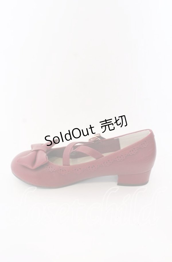 画像2: axes femme kawaii / クロスベルトリボンパンプス L ワイン O-25-08-31-076-AX-SH-OW-OS (2)
