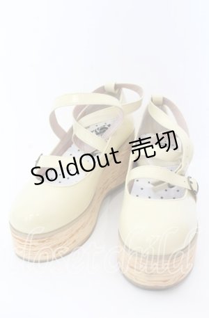 画像: MODO / Sponge Cake Bubbles リボン木底シューズ【リボン欠品】 39 イエロー O-25-08-31-079-LO-ZA-OW-OS