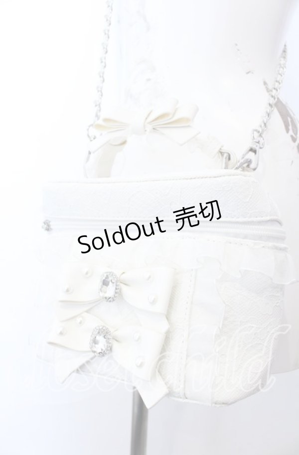画像1: Ank Rouge / ノベルティ レースバニティBAG バッグ  シロ O-25-08-31-085-CA-BG-IG-OS (1)