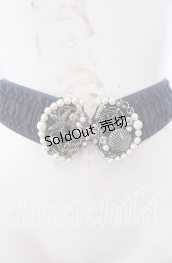 画像1: axes femme / マリンパールゴムベルト  ネイビー O-25-08-31-012-AX-ZA-OW-ZT487-F004 (1)