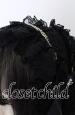 画像2: metamorphose / Magical moon light レースフリルヘッドドレス  クロ O-25-08-31-091-ME-AC-OW-OS (2)