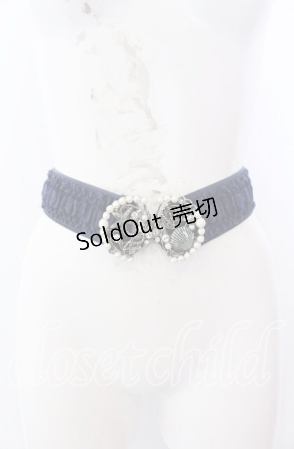 画像2: axes femme / マリンパールゴムベルト  ネイビー O-25-08-31-012-AX-ZA-OW-ZT487-F004 (2)