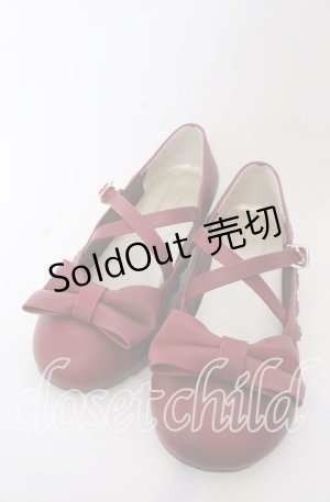 画像: axes femme kawaii / クロスベルトリボンパンプス L ワイン O-25-08-31-095-AX-SH-OW-OS