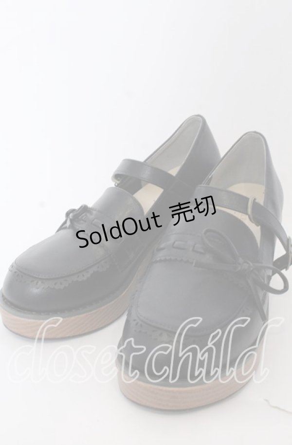 画像1: axes femme / はしごレースアップローファー L クロ O-25-08-31-097-AX-SH-IG-OS (1)