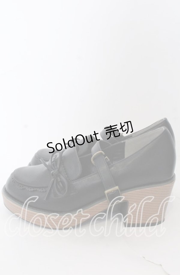 画像2: axes femme / はしごレースアップローファー L クロ O-25-08-31-097-AX-SH-IG-OS (2)