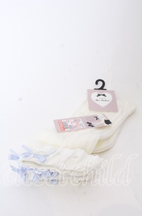 画像1: Lovely Tency / ECMAHSレーシーリボン 23-25ｃｍ シロ×サックス O-25-08-31-099-LO-ZA-OW-ZT487-F003 (1)
