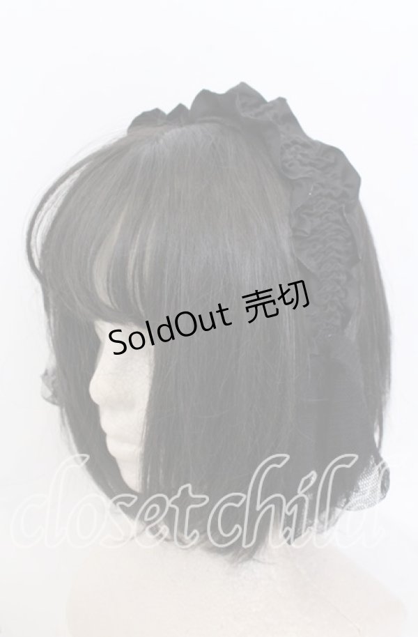 画像1: LOLITAその他 / ギャザーリボンカチューシャ  クロ O-25-08-31-041-LO-AC-OW-OS (1)