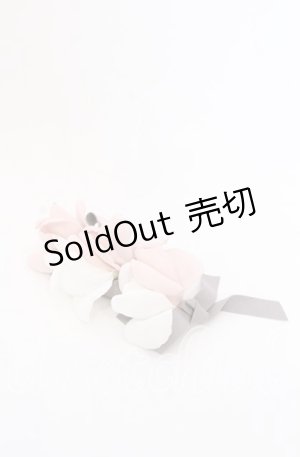 画像: axes femme / フラワーリボンバレッタ  ピンク×シロ×グレー O-25-08-31-053-AX-AC-OW-OS